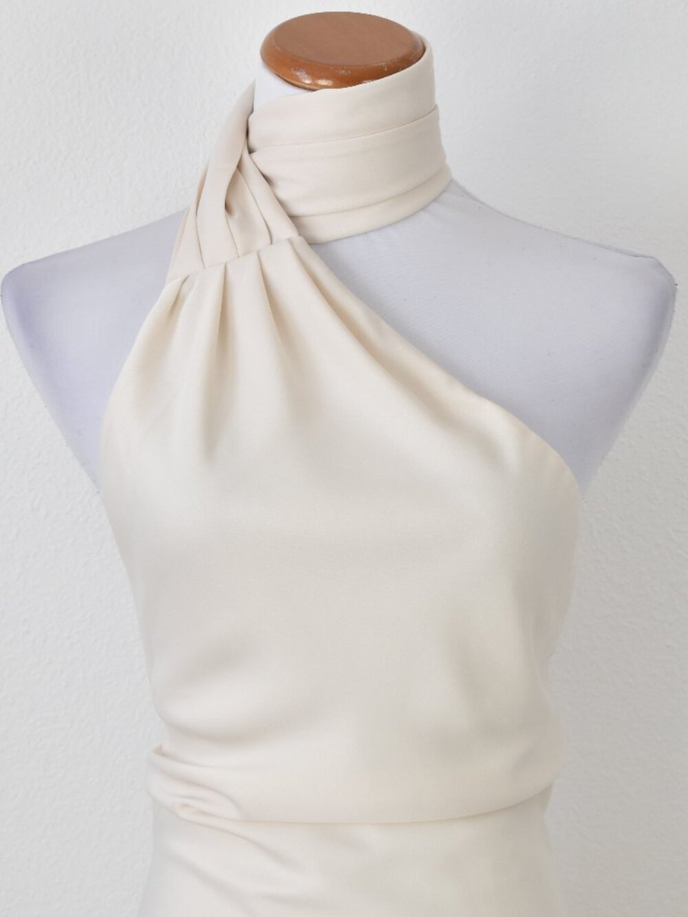 Misha Vivica Midi Dress One Shoulder Ivory NEW - S - Picture 2 of 11